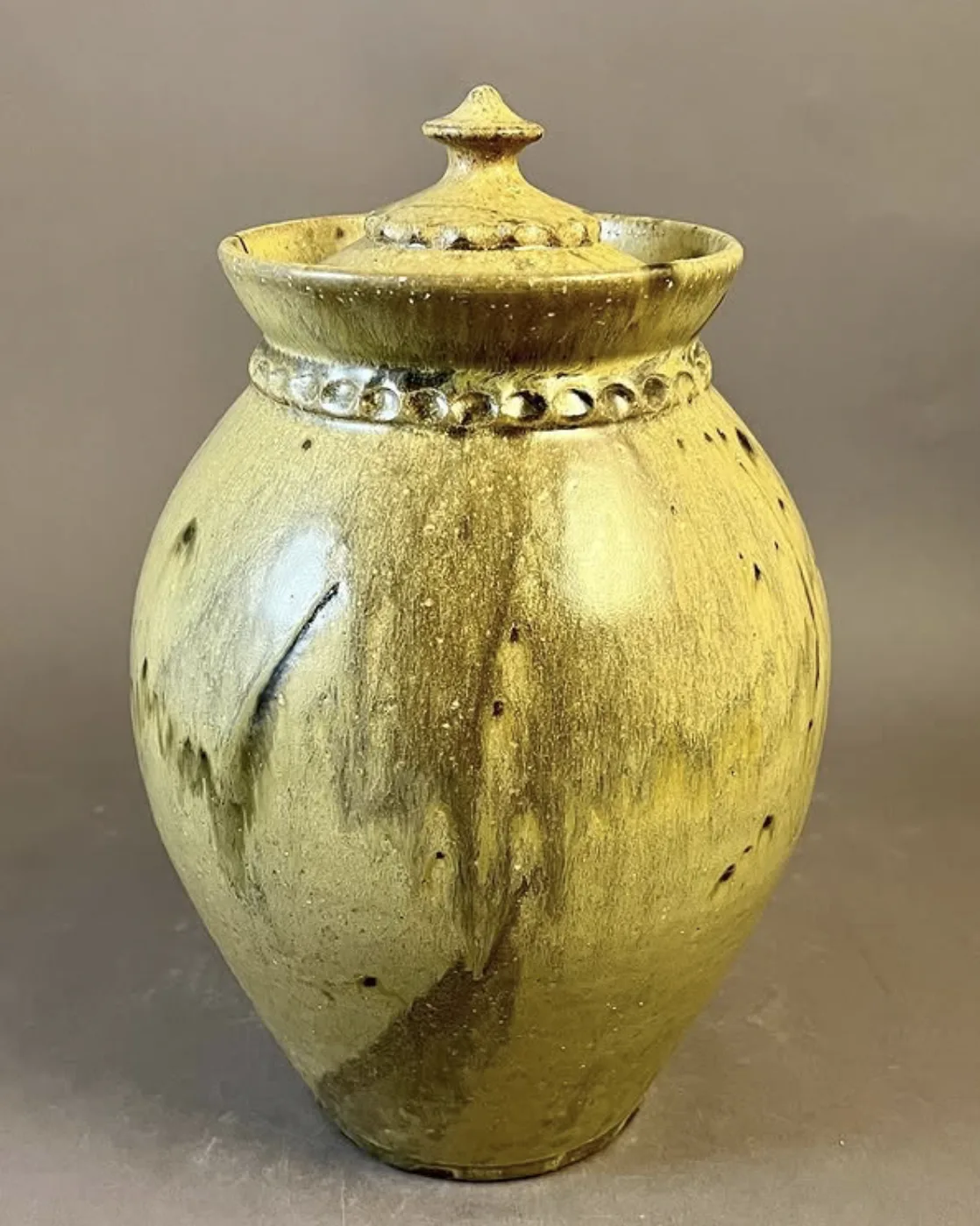 A lidded jar from Jugtown