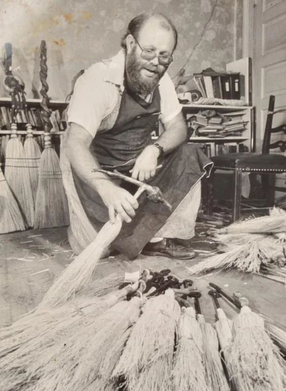 Ralph Gates making a broom
