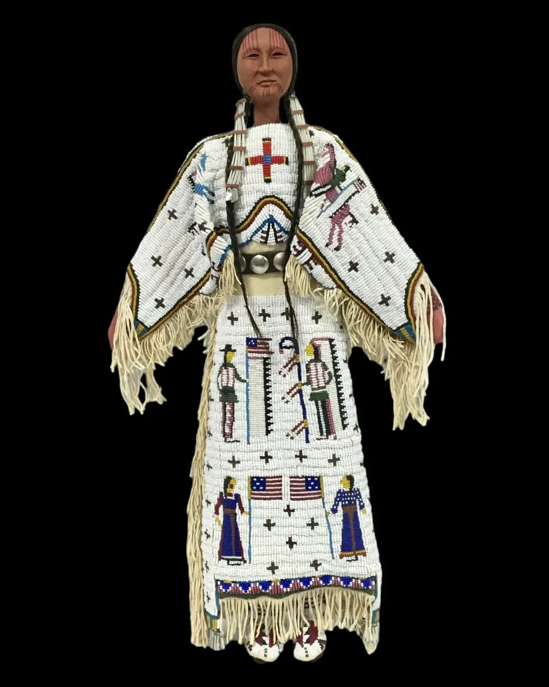 A beaded buckskin doll by Rhonda Holy Bear