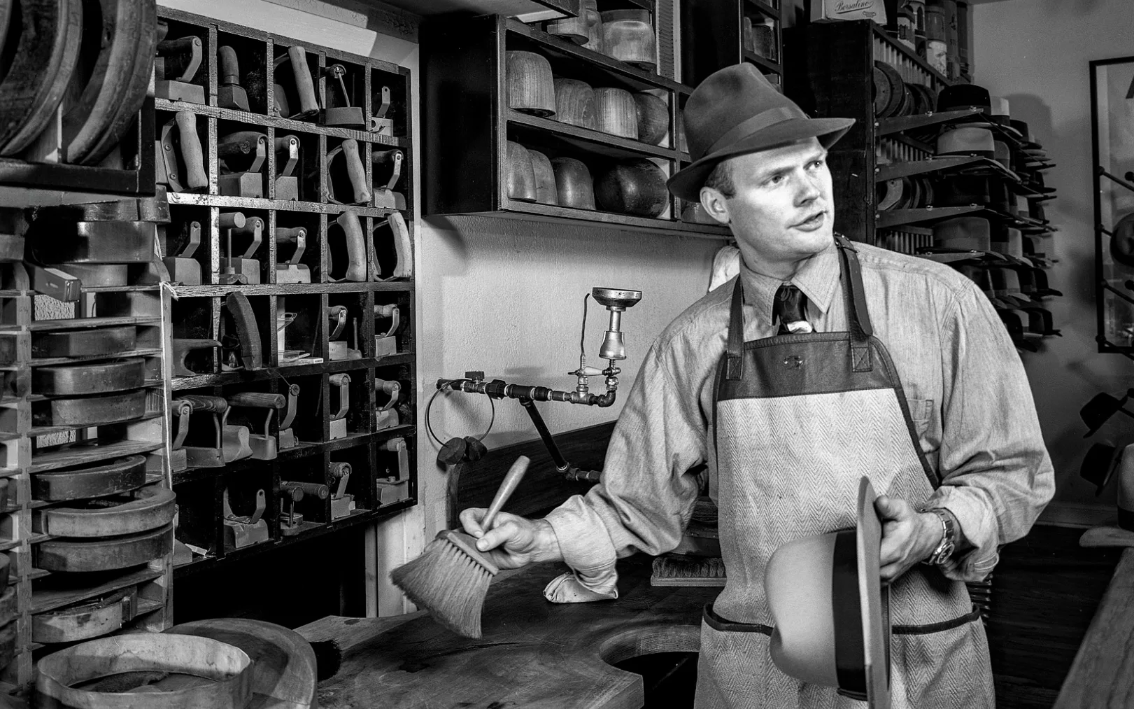 Inside the Optimo hat workshop